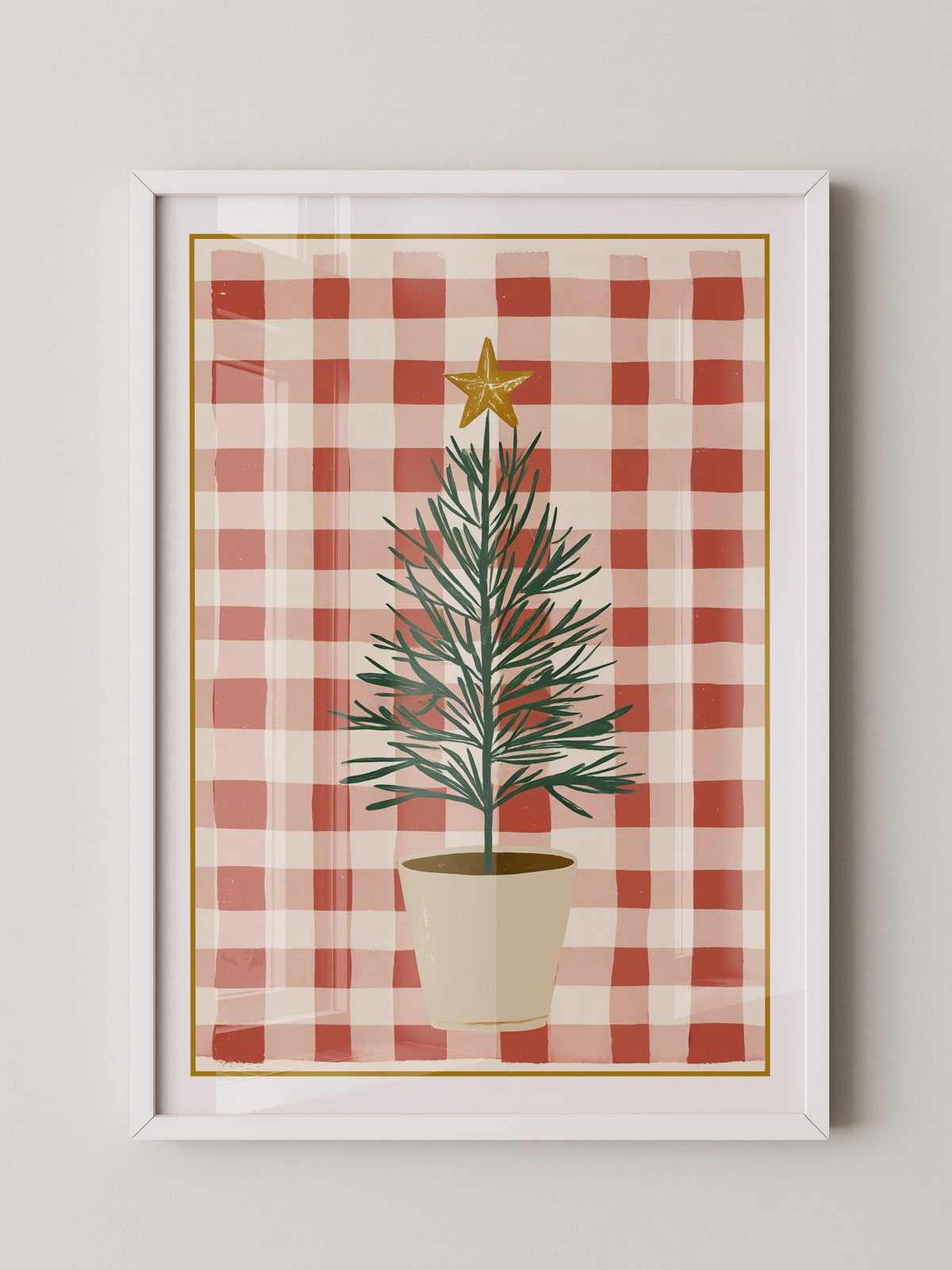 Mini-Tannenbaum Rot-Weiß Karo
