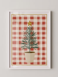 Mini-Tannenbaum Rot-Weiß Karo