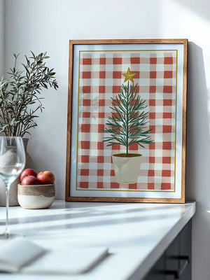 Mini-Tannenbaum Rot-Weiß Karo