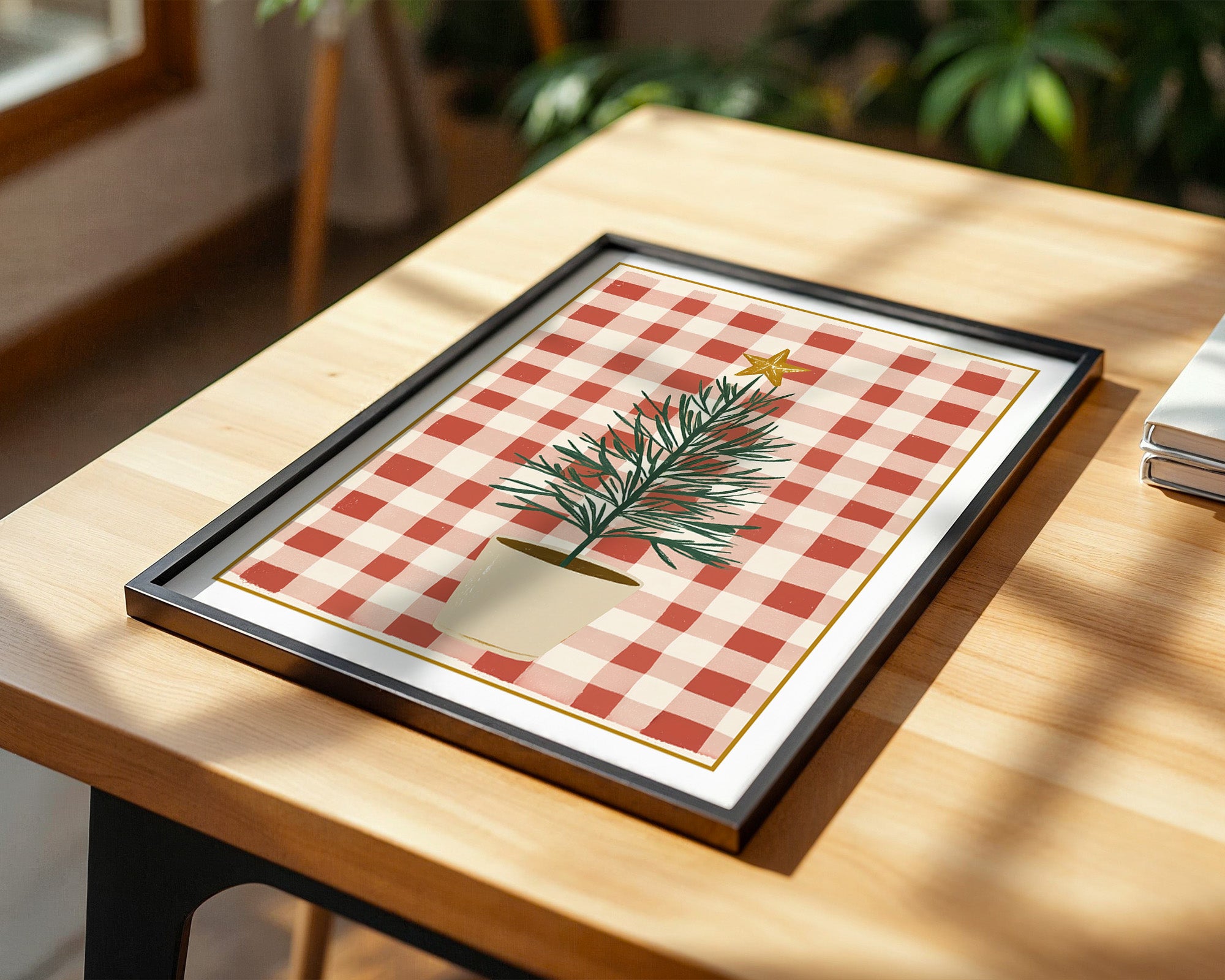 Mini-Tannenbaum Rot-Weiß Karo