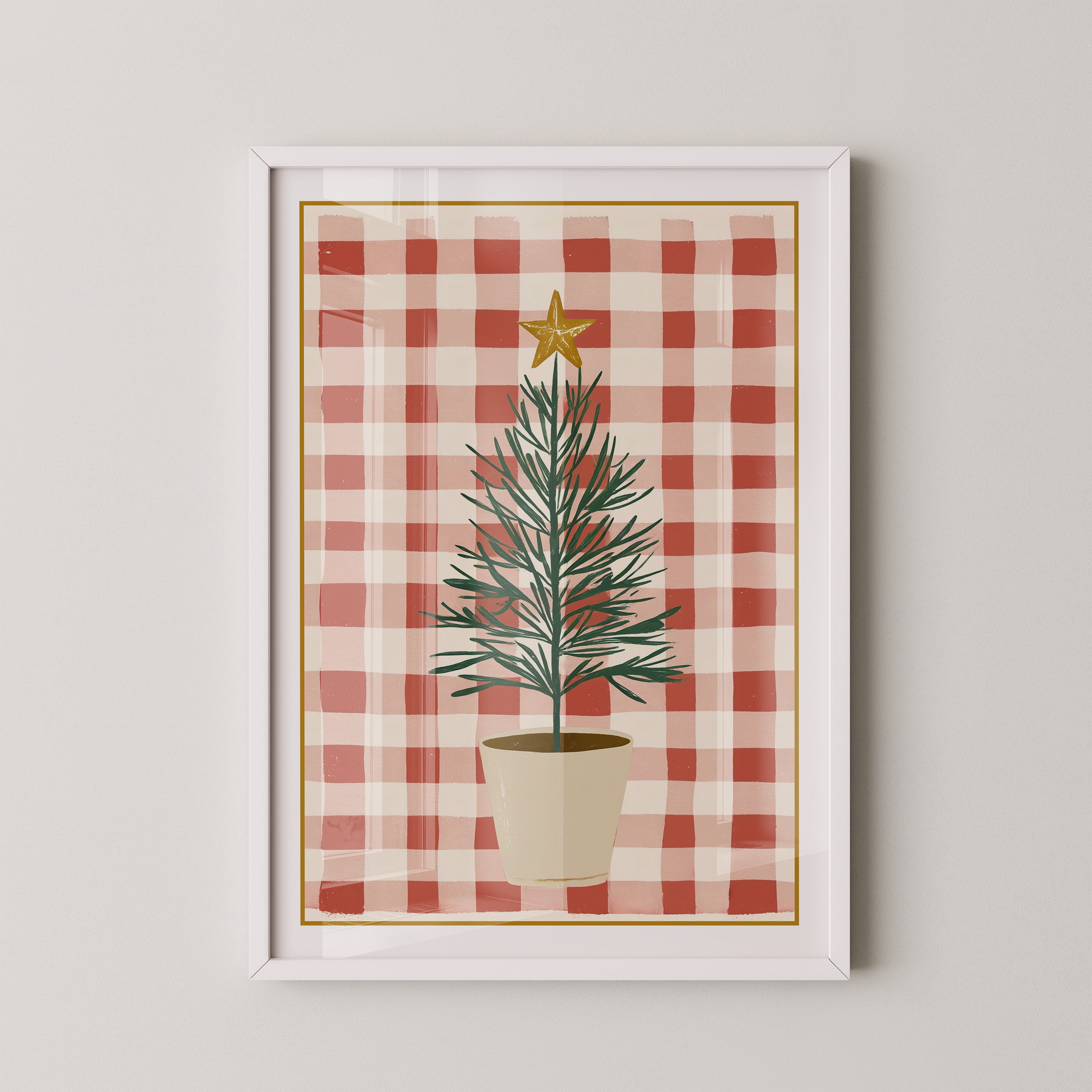 Mini-Tannenbaum Rot-Weiß Karo