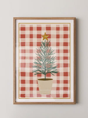 Mini-Tannenbaum Rot-Weiß Karo
