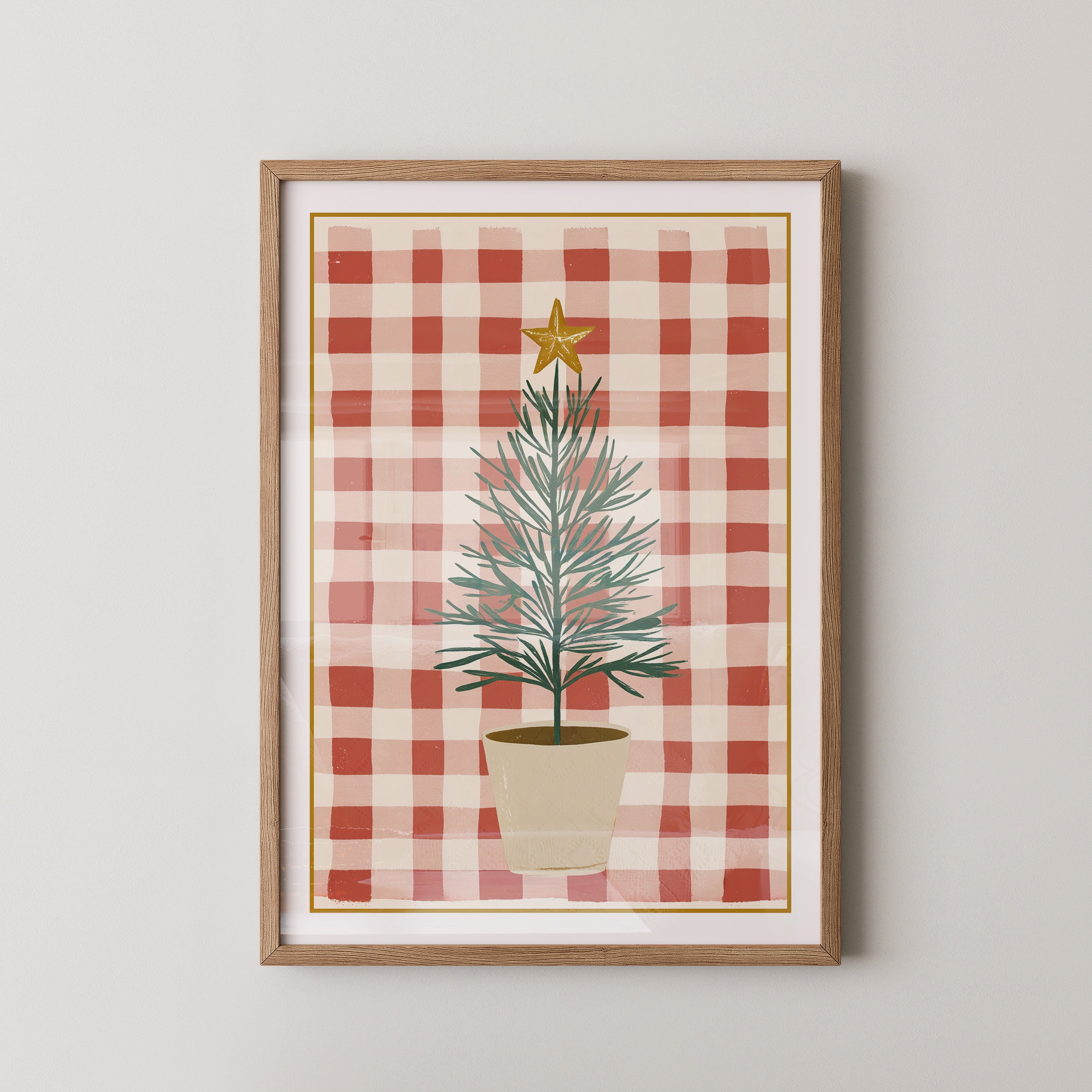 Mini-Tannenbaum Rot-Weiß Karo