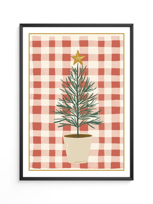 Mini-Tannenbaum Rot-Weiß Karo