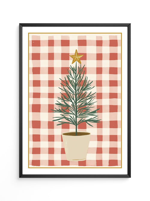Mini-Tannenbaum Rot-Weiß Karo