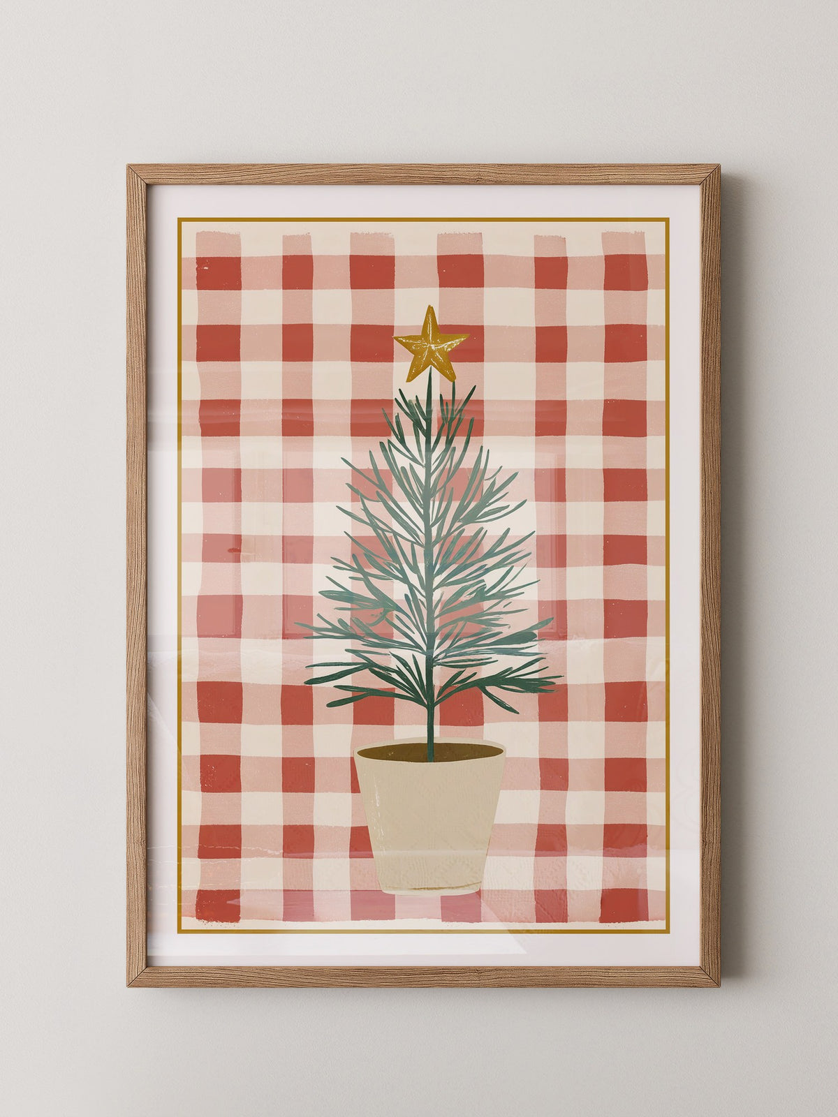 Mini-Tannenbaum Rot-Weiß Karo