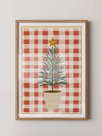 Mini-Tannenbaum Rot-Weiß Karo
