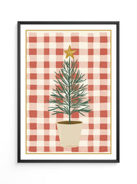 Mini-Tannenbaum Rot-Weiß Karo