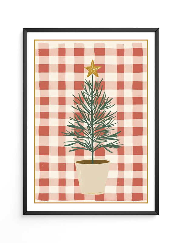 Mini-Tannenbaum Rot-Weiß Karo