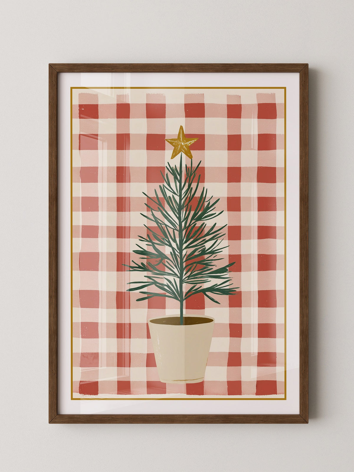 Mini-Tannenbaum Rot-Weiß Karo