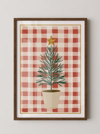 Mini-Tannenbaum Rot-Weiß Karo