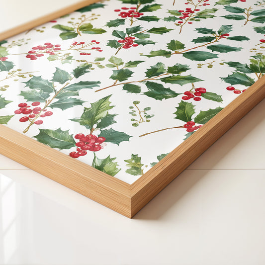 Ilexzweige Rote Beeren Aquarell