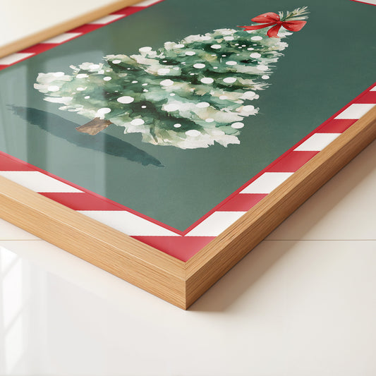 Weihnachtsbaum Aquarell Rot-Schleife