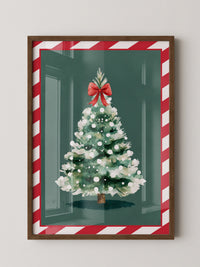 Weihnachtsbaum Aquarell Rot-Schleife