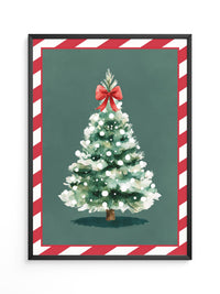 Weihnachtsbaum Aquarell Rot-Schleife