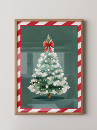Weihnachtsbaum Aquarell Rot-Schleife