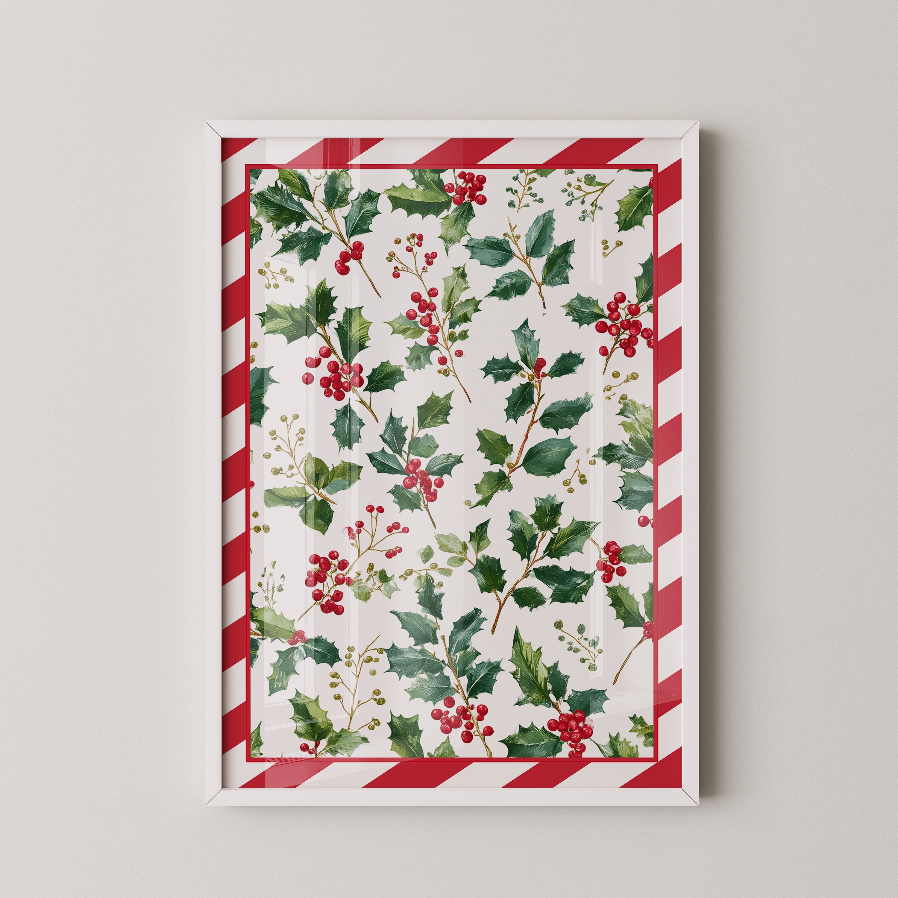 Stechpalmenblätter Rot Grün