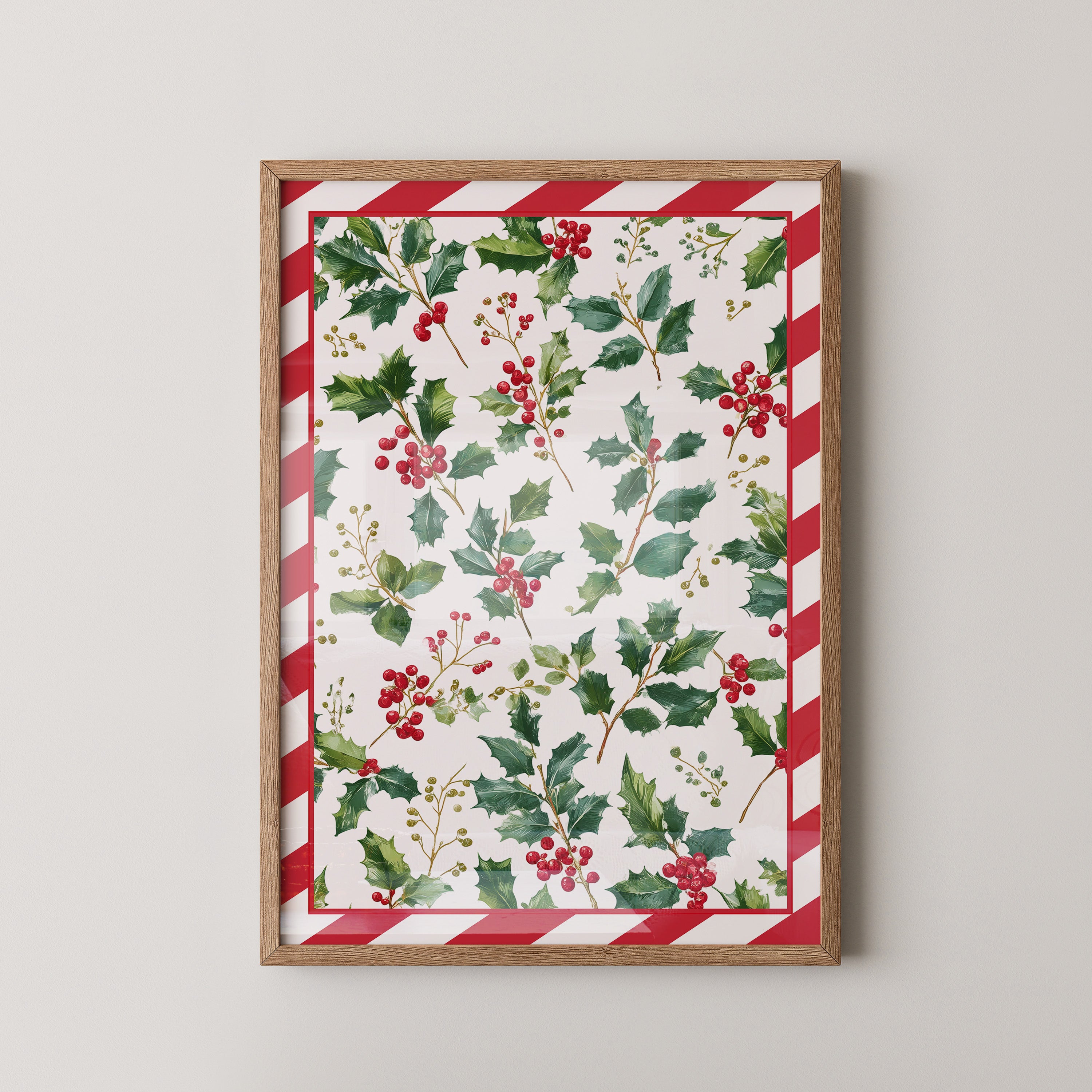 Stechpalmenblätter Rot Grün