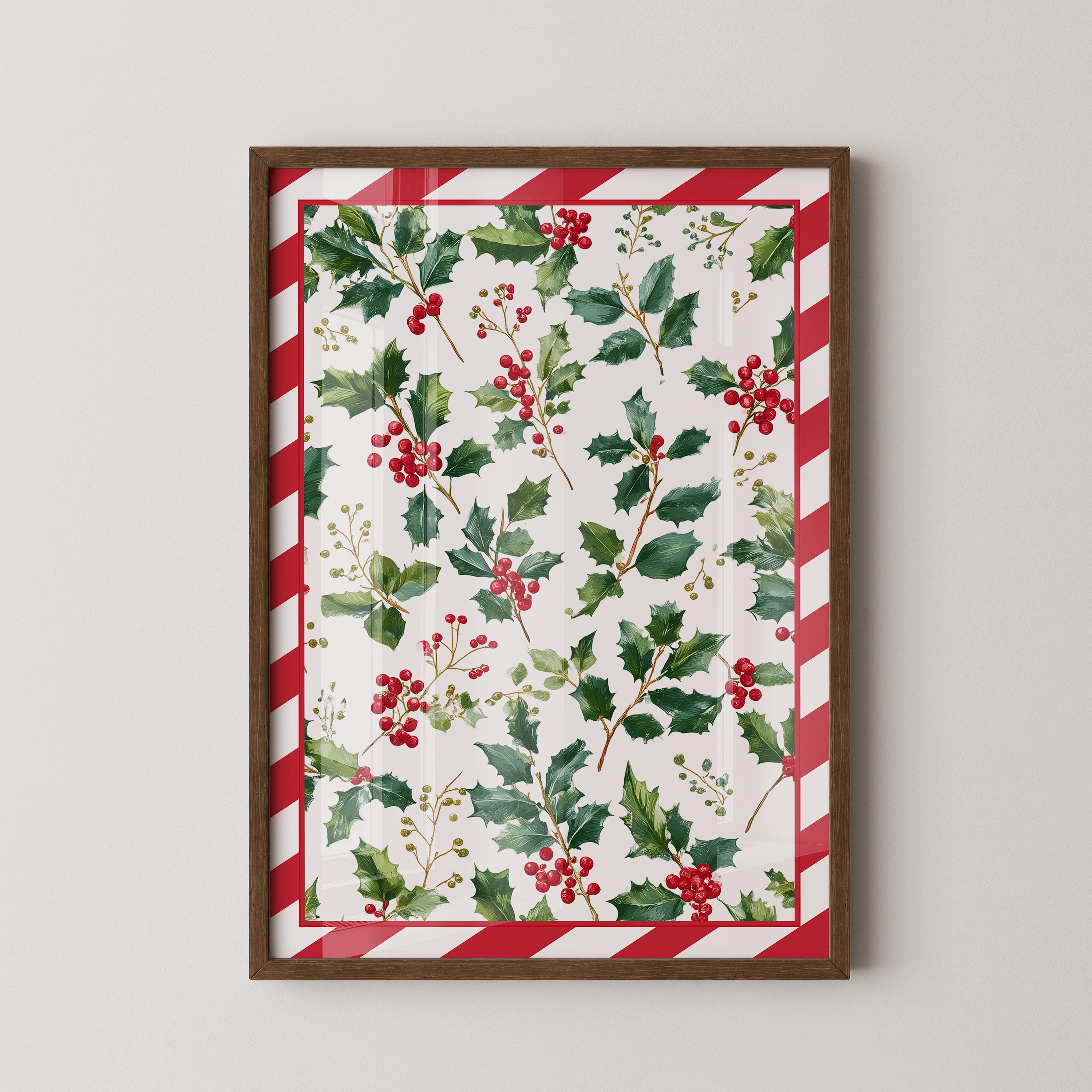 Stechpalmenblätter Rot Grün