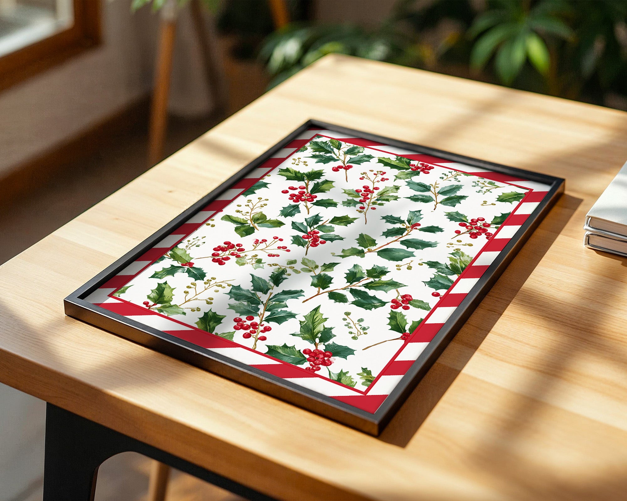 Stechpalmenblätter Rot Grün