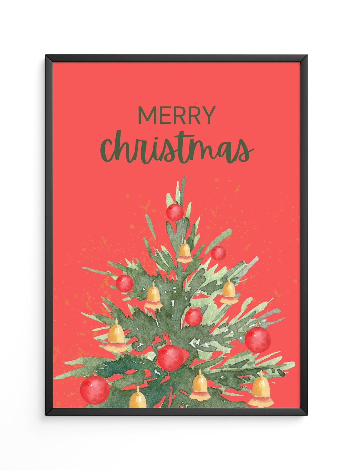 Weihnachtsbaum Aquarell Rot