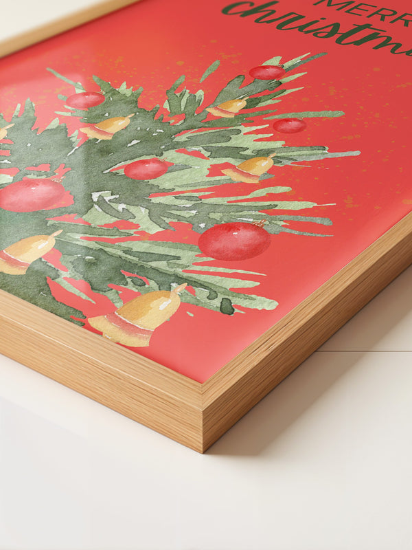 Weihnachtsbaum Aquarell Rot