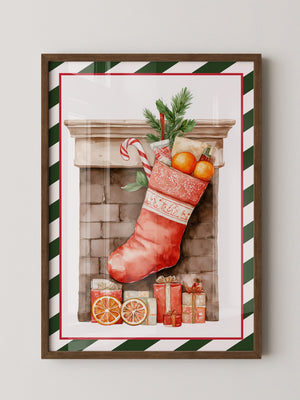 Weihnachtssocke Aquarell Klassik