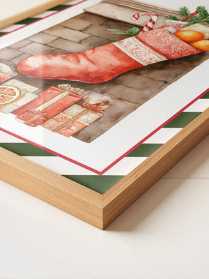 Weihnachtssocke Aquarell Klassik