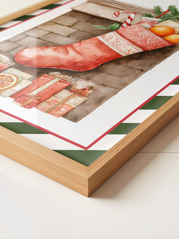 Weihnachtssocke Aquarell Klassik
