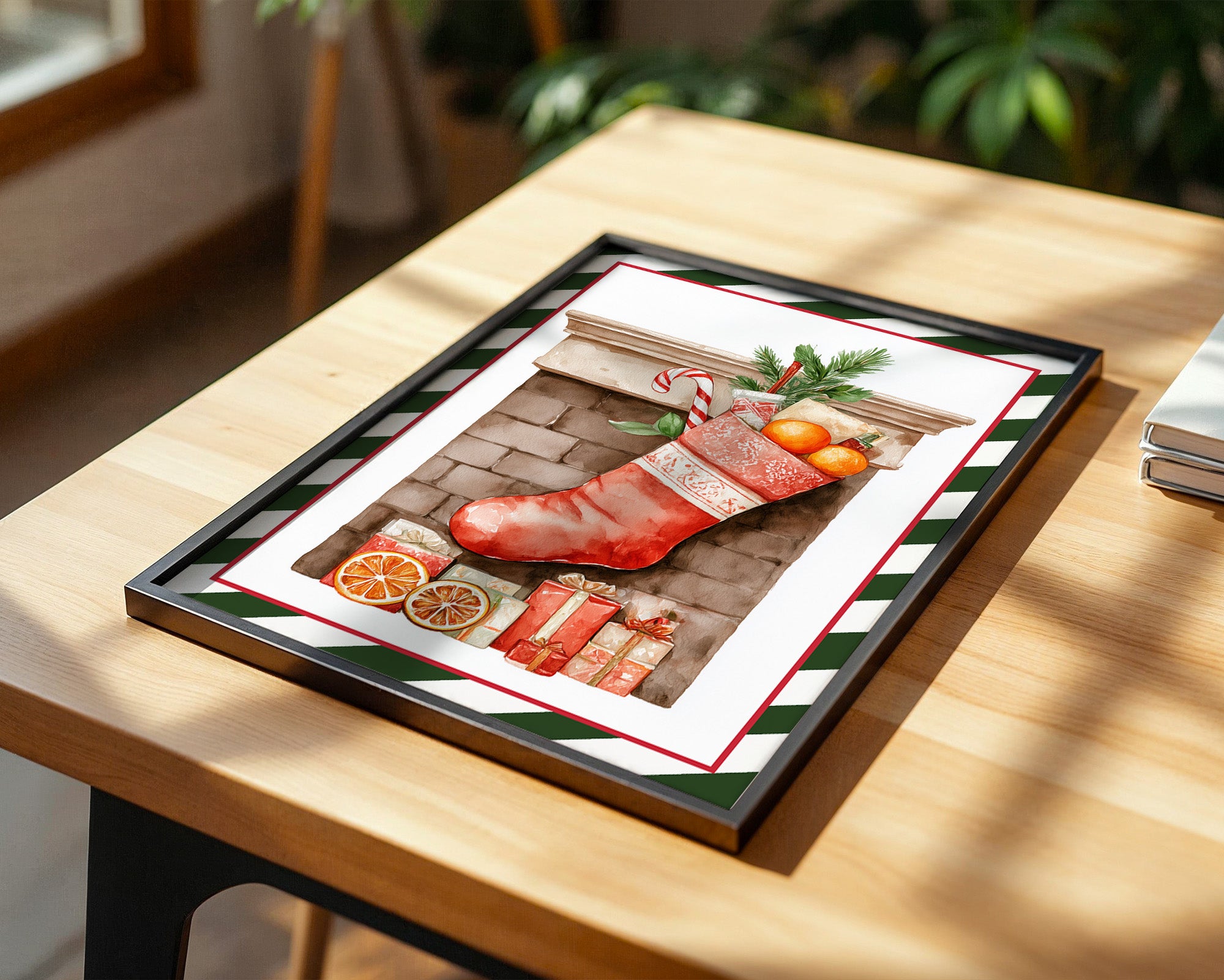 Weihnachtssocke Aquarell Klassik