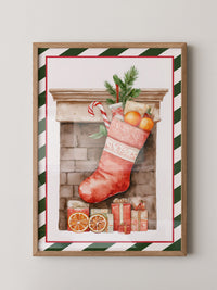 Weihnachtssocke Aquarell Klassik