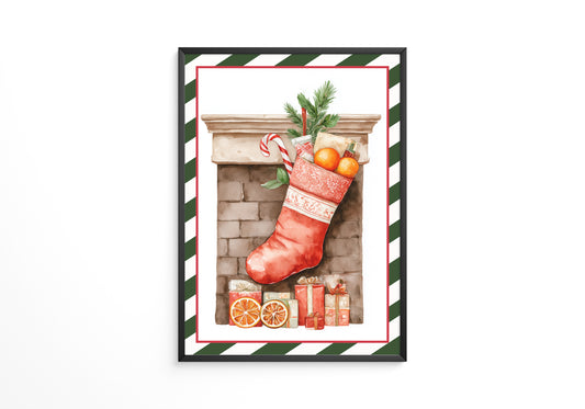 Weihnachtssocke Aquarell Klassik