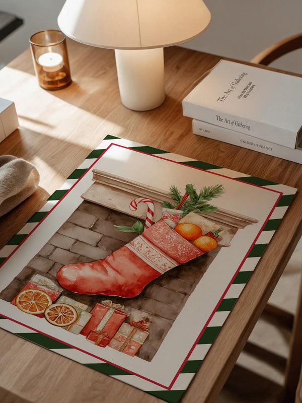 Weihnachtssocke Aquarell Klassik
