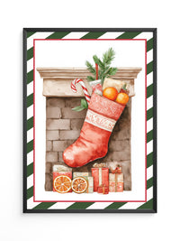 Weihnachtssocke Aquarell Klassik