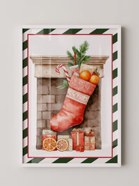 Weihnachtssocke Aquarell Klassik