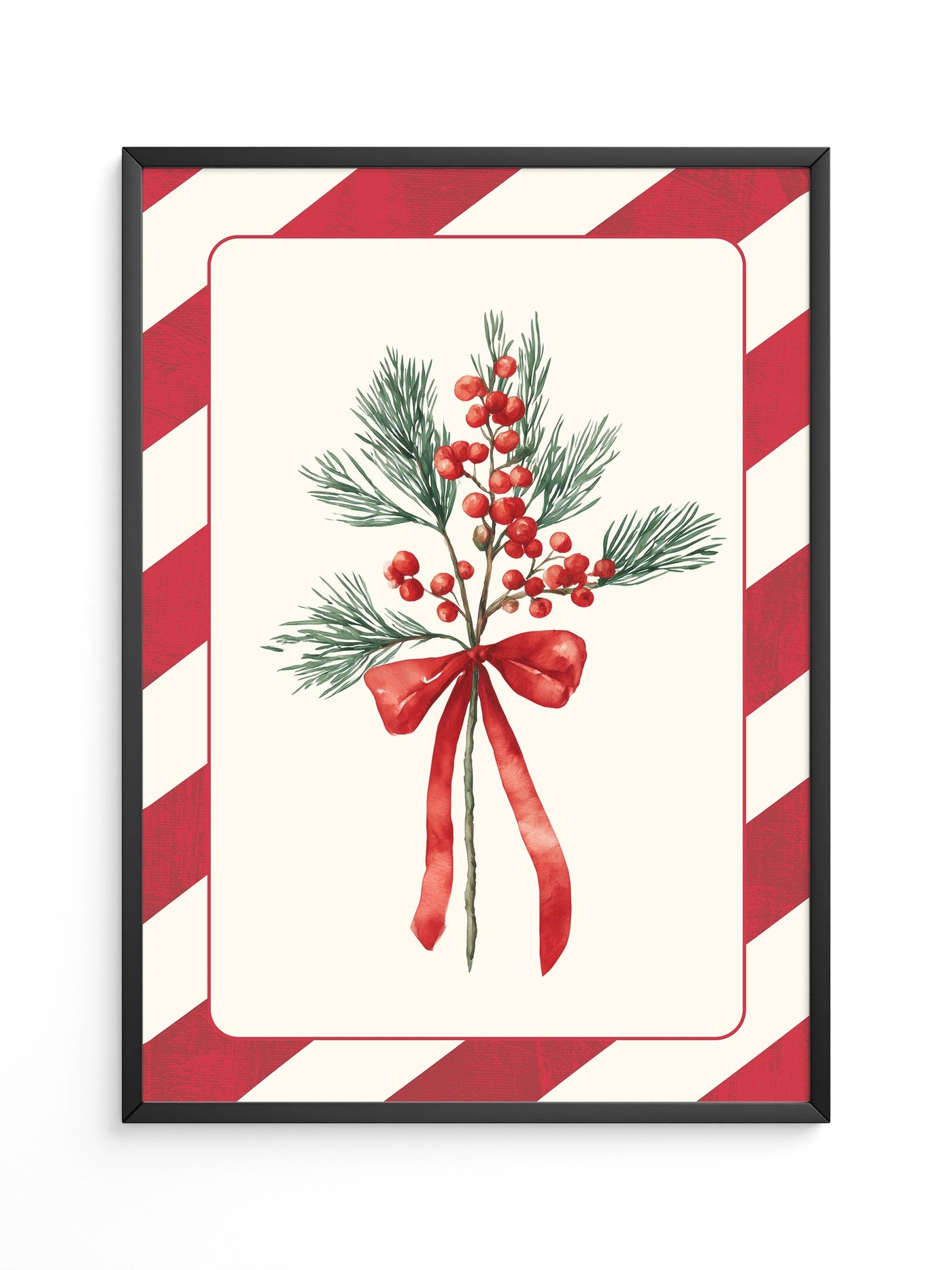 Weihnachtszweige Rot Grün Vintage