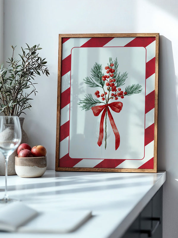 Weihnachtszweige Rot Grün Vintage