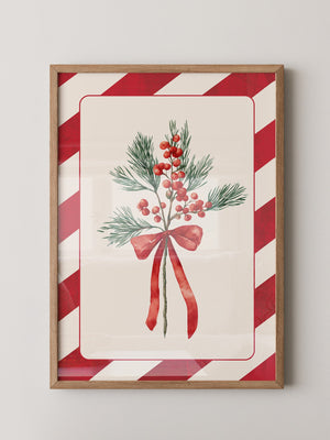 Weihnachtszweige Rot Grün Vintage