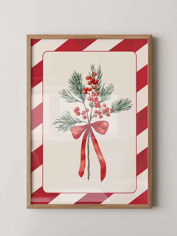 Weihnachtszweige Rot Grün Vintage