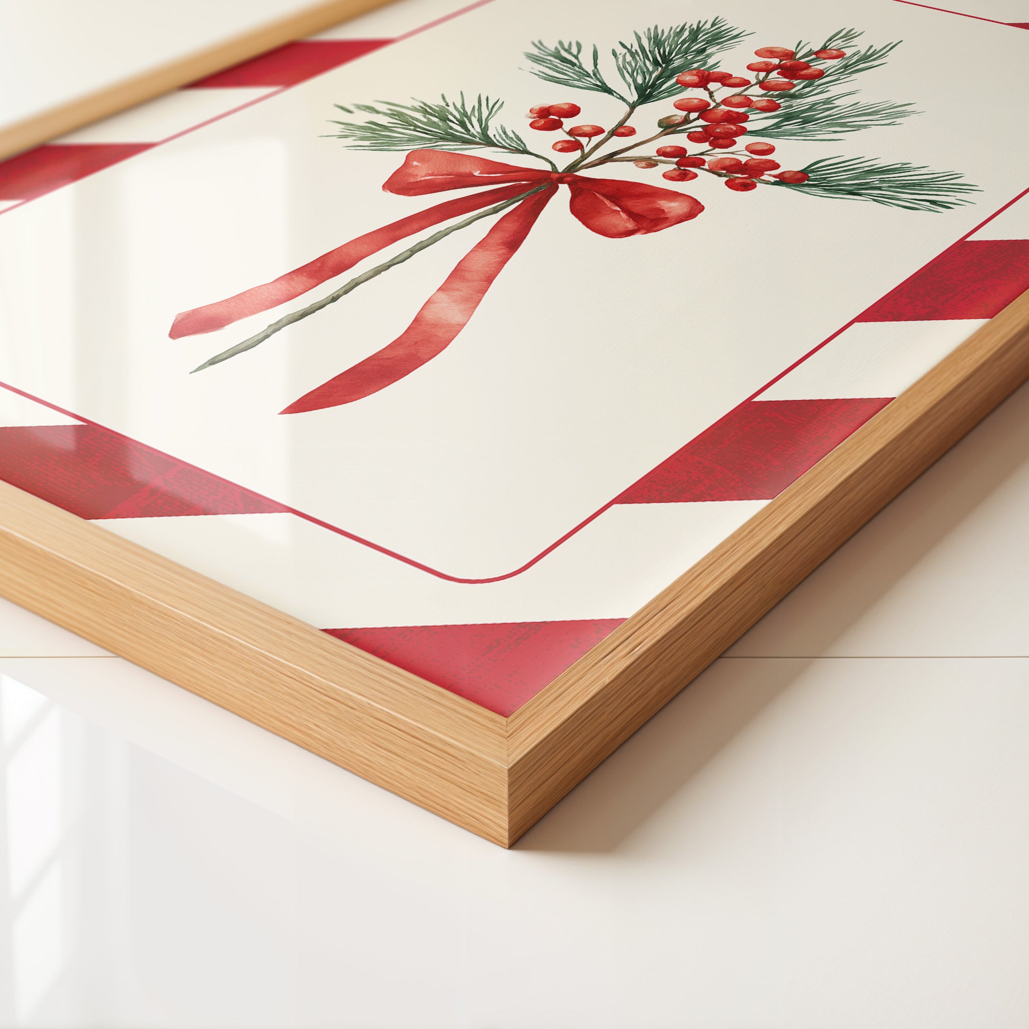 Weihnachtszweige Rot Grün Vintage