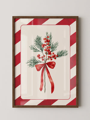 Weihnachtszweige Rot Grün Vintage