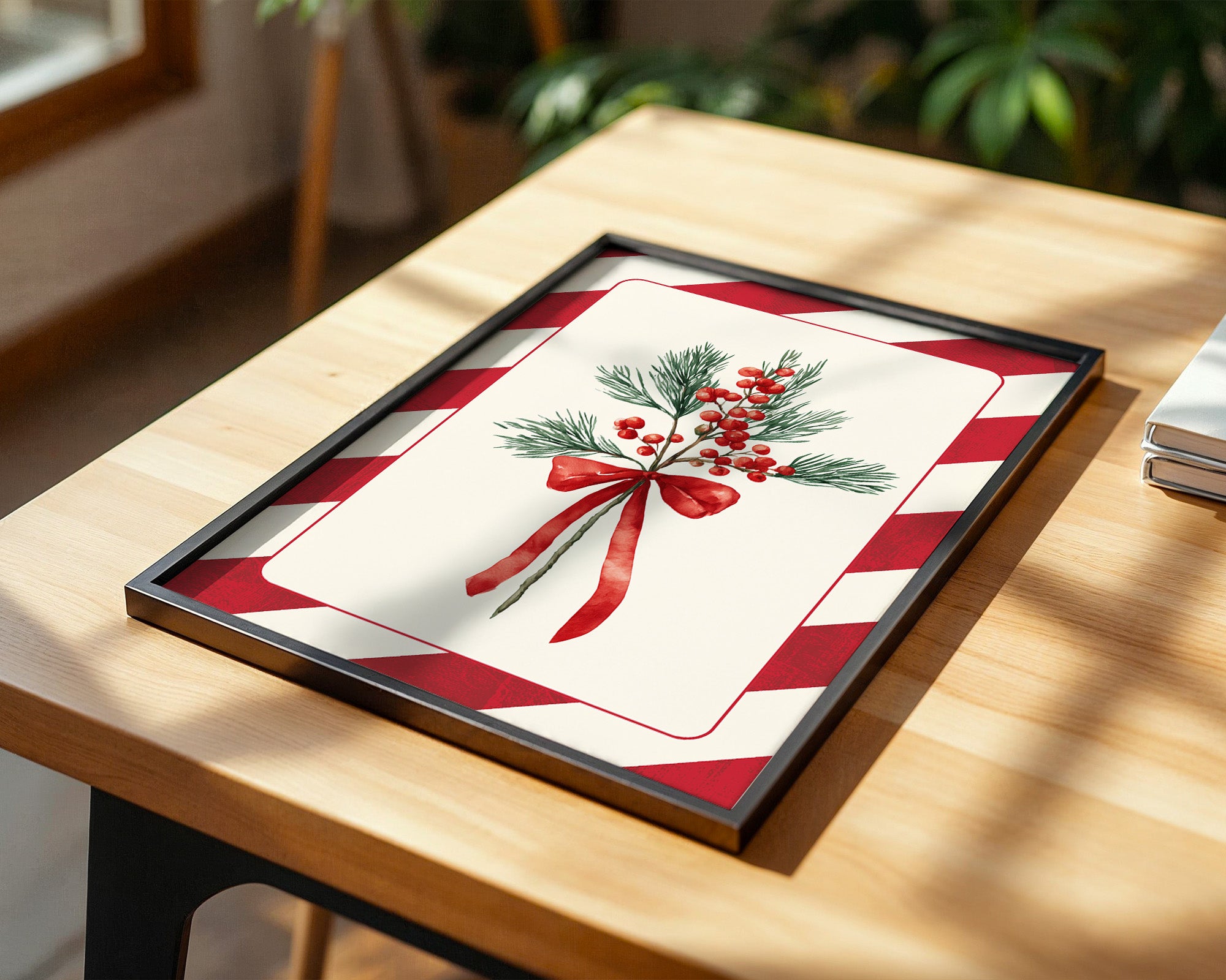 Weihnachtszweige Rot Grün Vintage