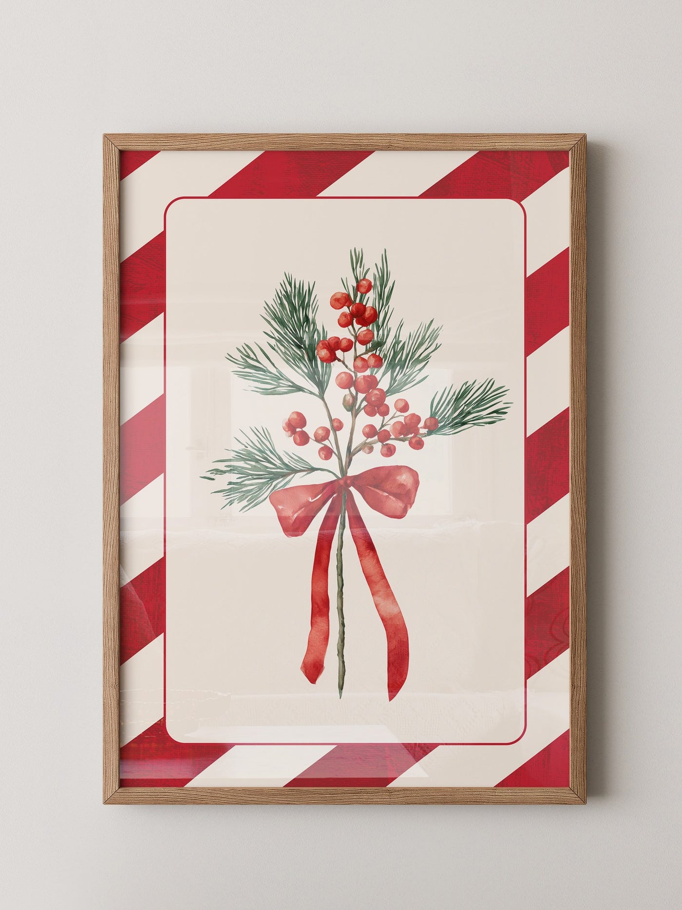 Weihnachtszweige Rot Grün Vintage