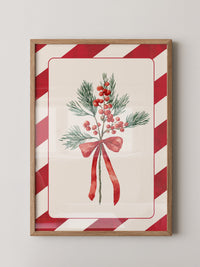Weihnachtszweige Rot Grün Vintage