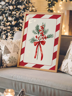 Weihnachtszweige Rot Grün Vintage