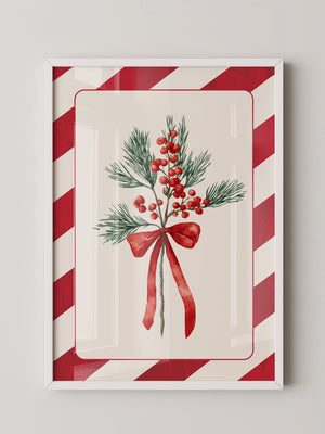 Weihnachtszweige Rot Grün Vintage