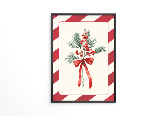 Weihnachtszweige Rot Grün Vintage