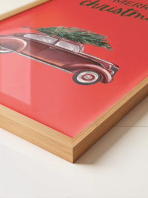 Auto mit Tannenbaum Rot