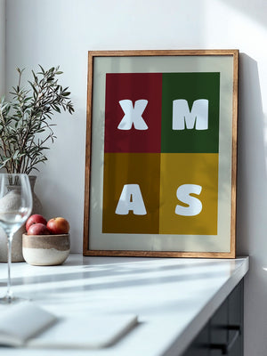 XMAS Buchstaben Retrofarben