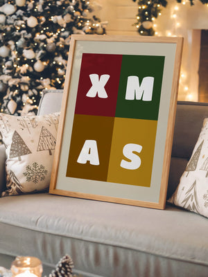 XMAS Buchstaben Retrofarben